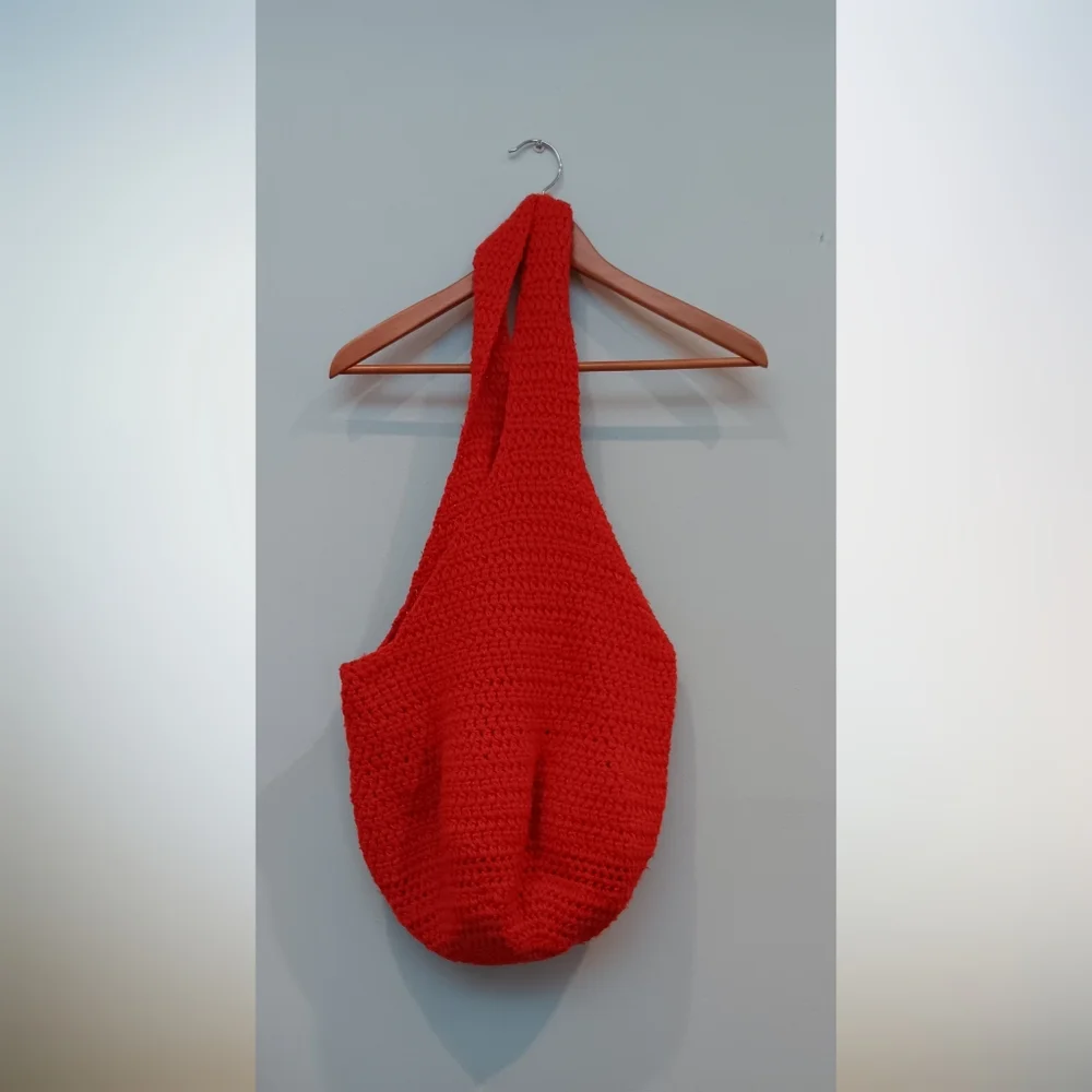 Knit Crochet Women's Hobo Bag Tangerine